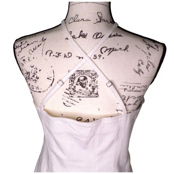 🆕 Cinq à Sept Hadley Halter Mini Dress Scalloped Hem White 14 - Picture 16 of 16